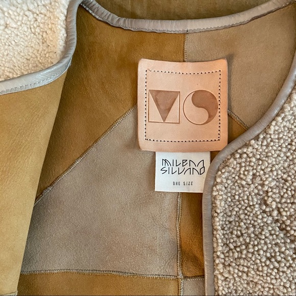 Milena Silvano Shearling Cropped Coat, Honey Combo - Picture 8 of 16